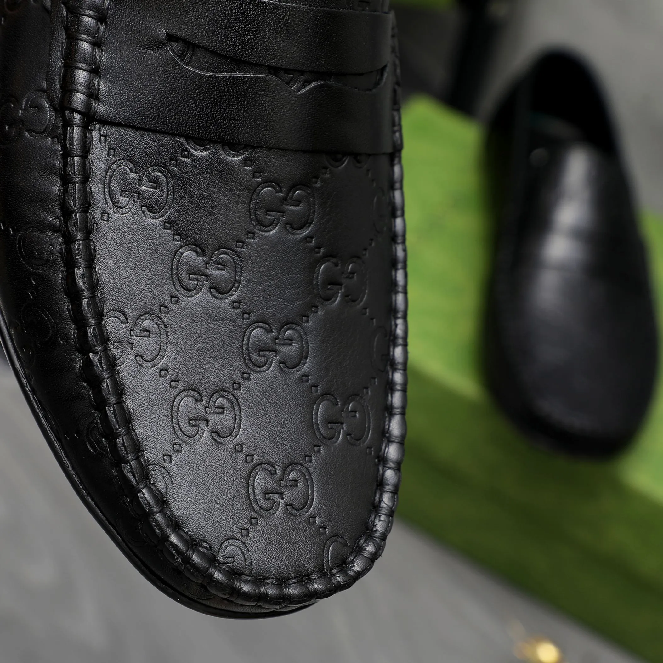 Men's shoes 💰380 Product trademark: GUCCI "Gucci" casual slip-on beanie shoes Regular size: 38-45 (45 is custom-made and non-returnable) Product materials: Selected high-quality embossed cowhide upper, pigskin lining, beanie outsole